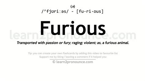 what is the definition of furious